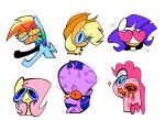 &lt;3 &lt;3_eyes alpha_channel angry anthro applejack_(mlp) blonde_hair blue_body bodily_fluids clenched_teeth clothing crying earth_pony equid equine eyebrows female fluttershy_(mlp) friendship_is_magic group hair hasbro hat headgear headwear heterochromia horn horse mammal melting multicolored_hair my_little_pony open_mouth opossum_stuff_(artist) orange_body orange_teeth pink_body pink_hair pinkie_pie_(mlp) pony purple_body purple_hair rainbow_dash_(mlp) rainbow_hair raised_eyebrow rarity_(mlp) sad simple_background sparkles tears teeth transparent_background twilight_sparkle_(mlp) unicorn white_body yellow_body 