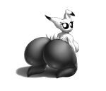  absurd_res anthro big_breasts big_butt breasts butt female hi_res huge_butt kneeling looking_back mimikyu monochrome nintendo pok&eacute;mon pok&eacute;mon_(species) solo starstrikex thick_thighs video_games 