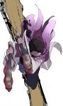 1boy bleach bleach:_sennen_kessen-hen blue_sash brown_hair commentary_request eyepatch haori highres holding holding_sword holding_weapon incoming_attack itokazutaiga itokazuuu japanese_clothes kimono kyouraku_shunsui looking_to_the_side male_focus ponytail sash solo sword weapon 