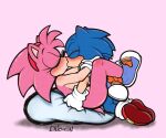  2021 accessory amy_rose anthro anthro_on_anthro anthro_on_bottom anthro_on_top anthro_penetrated anthro_penetrating anthro_penetrating_anthro anus balls black_nose blue_body blue_ears blue_hair blue_skin blush bodily_fluids breasts classic_amy_rose classic_sonic classic_sonic_(universe) clothing ditoxin duo eulipotyphlan eyes_closed female female_on_bottom female_penetrated footwear from_front_position genitals gloves hair hair_accessory hairband handwear hedgehog hi_res humanoid intraspecies kissing leg_wrap lying male male/female male_on_top male_penetrating male_penetrating_female mammal missionary_position mostly_nude mostly_nude_anthro mostly_nude_female mostly_nude_male on_back on_bottom on_top penetration pink_body pink_ears pink_hair pink_skin pink_tail red_hairband sega sex shoes simple_background socks sonic_the_hedgehog sonic_the_hedgehog_(series) white_clothing white_gloves white_handwear 