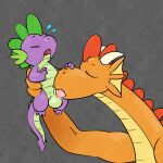  absurd_res argon_vile dragon duo eyes_closed fan_character fellatio friendship_is_magic hasbro hi_res holding_person horn male male/male my_little_pony oral orange_body penile sex simple_background spike_(mlp) spikes 