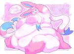  &lt;3 2021 anthro areola belly belly_rolls big_areola big_belly big_breasts blue_eyes blush breasts canid canine eeveelution english_text eyewear fat_rolls female fur glasses hi_res love_handles mammal morbidly_obese morbidly_obese_anthro morbidly_obese_female navel nintendo nipples nude obese obese_anthro obese_female open_mouth overweight overweight_anthro overweight_female pink_body pink_fur pok&eacute;mon pok&eacute;mon_(species) radiowave solo sylveon text video_games white_body white_fur 