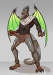  absurd_res anthro bottomless bottomless_male clothed clothing eyewear eyewear_only genitals glasses glasses_only hi_res long_penis male mechanical_dragon nude penis space_dragon_(metroid) sweater topwear trips_the_ridley wings 