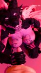3d_(artwork) 9:16 absurd_res agape_(petruz) anthro big_breasts black_body black_scales blender_(artwork) blender_cycles breasts claws digital_media_(artwork) dragon duo erection female female_on_bottom genitals hair hi_res humanoid_genitalia kneeling larger_female looking_at_viewer male male/female markings masturbation mythological_creature mythological_scalie mythology nipples nude on_bottom penile penile_masturbation penis penis_grab petruz_(copyright) pink_body pink_eyes scales scalie sex simple_background size_difference smile smiling_at_viewer thick_thighs zeke_dile