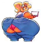  activision anthro bodily_fluids butt butt_expansion chubby_female clothing coco_bandicoot crash_bandicoot_(series) expansion fapolantern hi_res huge_thighs panties solo sweat thick_thighs torn_clothing underwear video_games weight_gain 