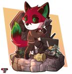 2025 anthro artist_logo black_ears black_nose black_sclera bottomwear canid canine capcom clothed clothing coat cosplay countershading digital_drawing_(artwork) digital_media_(artwork) dipstick_tail double-barreled_shotgun extreme_size_difference fox fur green_eyes green_inner_ear green_tail_tip gun herbs hi_res holding_gun holding_object holding_ranged_weapon holding_weapon knife leon_kennedy logo male mammal markings mouse moushley murid murine pants plant plant_pot potted_plant ranged_weapon red_body red_fur resident_evil rodent ryanyeen simple_background size_difference solo tail tail_markings toolbox topwear victor_johansen weapon white_background white_body white_countershading