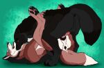  animal_genitalia animal_penis anus between_legs bite black_anus black_body black_fur black_nose black_pussy blue_eyes brown_body brown_fur canid canine canine_genitalia canine_penis duo erection female female_penetrated feral feral_on_feral feral_penetrated feral_penetrating feral_penetrating_feral fur genitals hi_res killthe_demon knot male male/female male_penetrating male_penetrating_female mammal neck_bite orange_eyes penetration penis pink_penis pussy sex simple_background white_body white_fur 