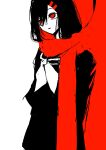  1girl goguma_wagamja high_contrast highres kagerou_project limited_palette red_eyes red_scarf sailor_collar scarf school_uniform serafuku sketch solo standing tateyama_ayano 