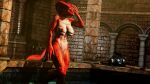  3d_(artwork) anthro armor bamboo_sword bath bathhouse bathing breasts digital_media_(artwork) female hi_res medieval medieval_armor melee_weapon nipples nude open_mouth red_body red_scales reptile salina_(viper-desires) scales scalie serpentine snake snake_(petruz) solo source_filmmaker standing sword viper-desires water weapon 