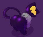  ambiguous_gender anthro bent_over big_butt black_body black_eyes bottomless butt clothed clothing domestic_cat felid feline felis google google_doodle hi_res huge_butt looking_back magic_cat_academy mammal momo_(google) robe seldom solo thick_thighs yellow_sclera 