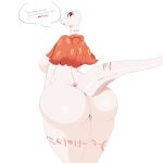  1:1 2018 albino anthro big_breasts big_butt big_tail biped blush breasts butt cape cape_only capelet cel_shading clothing crusch_lulu dialogue digital_drawing_(artwork) digital_media_(artwork) english_text eyelashes female hi_res huge_breasts huge_butt huge_thighs leg_markings lizard long_neck long_tail markings mostly_nude neck_markings open_mouth orange_cape overlord_(series) pattern_cape pink_markings pokebii portrait pupils rear_view red_eyes reptile scalie shaded simple_background slit_pupils snout solo tail_markings talking_to_viewer text thick_tail thick_thighs thigh_markings three-quarter_portrait tribal tribal_markings white_background white_body 