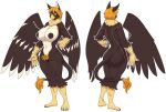  absurd_res adalheide_(ostyeen) anthro areola avian beak big_breasts blonde_hair breasts brown_body brown_fur butt claws crotch_tuft female fur gryphon hair hi_res mythological_avian mythology neck_tuft nude pubes rear_view slightlysimian solo tail_tuft tan_body tan_fur tuft wings 