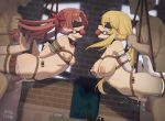  2girls arm_strap arms_behind_back ball_gag bdsm black_blindfold blindfold blonde_hair bondage bound bound_arms bound_legs breasts brown_hair censored collar crotch_rope elbow_gloves gag gagged gangbang gloves group_sex hanging highres large_breasts mosaic_censoring multiple_girls rape red_hair restrained shibari shirai_kuroko shokuhou_misaki sidelocks sleepy_frippy small_breasts thigh_strap toaru_kagaku_no_railgun toaru_majutsu_no_index twintails vaginal 