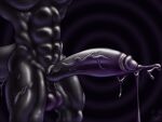 anthro big_penis black_body black_cum black_penis bodily_fluids colored_cum corinoch corinoch_(artist) crotch_shot cum genital_fluids genital_focus genitals glistening glistening_body goo_creature hi_res latex latex_cum liquid_latex living_latex long_penis male melting penis penis_focus solo tail unusual_bodily_fluids unusual_cum unusual_genital_fluids