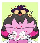 2025 4_fingers absurd_res ambiguous_gender anthro big_butt biped blush bodily_fluids braixen breasts brown_eyes butt butt_grab duo eyebrows eyelashes eyes_closed female female/ambiguous fingers front_view fur generation_2_pokemon generation_6_pokemon hand_on_butt heart_symbol hi_res inner_ear_fluff licking looking_pleasured luanctoons lying male_(lore) nintendo on_front on_ground pink_body pink_breasts pink_fur pink_nose pokemon pokemon_(species) pupils quilava red_heart saliva sweat sweatdrop thick_thighs tongue tongue_out tuft white_body white_fur white_pupils white_sclera