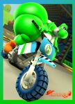 2023 3d_(artwork) 4_fingers anthro big_butt brown_clothing brown_footwear brown_shoes butt clothing digital_media_(artwork) english_description fingers footwear footwear_only green_body green_skin green_yoshi hi_res huge_butt huge_thighs hyper hyper_butt male mario_bros mostly_nude motorcycle multicolored_body multicolored_skin nintendo nomoreusernamestouse red_shell riding_motorcycle shell shoes shoes_only smile solo tail thick_thighs vehicle white_body white_skin yoshi