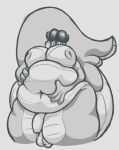 4_fingers 4_horns anthro autumz balls belly belly_overhang belly_squish big_belly big_breasts big_nipples big_penis big_tail bodily_fluids breasts cassel_(autumz) deep_navel dragon dripping fingers flaccid foreskin genital_fluids genital_raphe genitals grey_background greyscale gynomorph hand_on_belly horn huge_belly huge_hips huge_tail huge_thighs hyper hyper_tail intersex inverted_nipples leaking_precum looking_at_viewer looking_down low-angle_view monochrome multi_horn mythological_creature mythological_scalie mythology navel nipples obese obese_anthro obese_gynomorph obese_intersex overweight overweight_anthro overweight_gynomorph overweight_intersex penis precum precum_drip raphe_(anatomy) saggy_balls scales scalie scrotal_raphe simple_background sketch solo solo_focus squish tail thick_tail thick_thighs trans_(lore) trans_woman_(lore) ventral_scales wide_eyed wide_hips