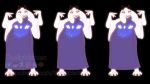  2d_animation animated anthro bovid caprine claws clothing female fur goat horizontal_pupils horn jiggle_physics jiggling looking_at_viewer loop mammal mature_female mememe mother overweight parent parody pupils red_eyes robe sliding slightly_chubby smile solo suggestive thelightsmen toriel undertale undertale_(series) video_games white_body white_fur wide_hips 