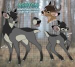  ashton_(princelykaden) black_ears black_eyebrows black_hair black_nose black_tail blep blurred_background brown_antlers brown_body brown_fur cervid cheek_tuft chest_tuft dipstick_ears eyebrows facial_tuft feral fur glistening glistening_nose grey_antlers grey_ears grey_hooves grey_tail hair half-closed_eyes hooves male mammal multicolored_ears narrowed_eyes pink_inner_ear pink_tongue princelykaden quadruped red_inner_ear red_tongue scut_tail short_tail side_view solo tan_body tan_ears tan_fur tongue tongue_out tuft 