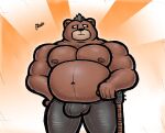  alanottaviano anthro barazoku belly black_clothing clothing guitar hi_res male male/male mammal musclegut muscular muscular_male musical_instrument overweight plucked_string_instrument rockstar slightly_chubby solo string_instrument ursid 