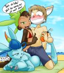  2021 5_fingers anthro beach big_breasts bikini bikini_bottom blind_eye blue_body blue_eyes blue_sclera blush boat breasts brown_body brown_hair buckteeth bulge butt canid canine chespin clothed clothing cloud dialogue eeveelution english_text erection erection_under_clothing eye_scar facial_scar feet female fingers flat_chested fox fur fur_markings galia_(sandwich-anomaly) glaceon green_eyes grey_eyes group hair half-closed_eyes hand_on_chest hi_res holding_object humanoid_feet inner_ear_fluff isaac_(monkeykinghero) kneeling legs_up leina_(sandwich-anomaly) looking_at_another looking_at_viewer lotion lotion_bottle lying male mammal markings motion_lines narrowed_eyes nintendo on_front outside pok&eacute;mon pok&eacute;mon_(species) raised_tail sand sandwich-anomaly scar sea seaside short_hair sky smile straddling swimming_trunks swimwear tan_body tan_fur teasing teeth text topless topless_anthro topless_female topless_male towel trio tuft vehicle video_games water watercraft white_body white_fur 