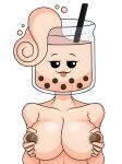  absurd_res animate_inanimate areola beverage breast_grab breast_squeeze breasts brown_areola brown_nipples bubble_tea female food food_creature for_a_head hand_on_breast hi_res nipples object_head solo straw thegravitybreaker tongue tongue_out 