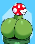 2025 absurd_res ambiguous_gender big_butt butt elemental_creature eyeless flora_fauna green_body green_butt hi_res lips luanctoons mario_bros motion_lines mouth_closed nintendo pipe piranha_plant plant solo thick_lips