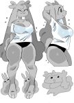  anthro big_breasts black_clothing breasts cleavage clothed clothing dust dust_cloud eyes_closed female feral fur grey_body grey_fur grey_hair grise_(puppkittyfan1) hair happy hi_res lagomorph leporid long_hair mammal open_mouth paws puppkittyfan1 rabbit slightly_chubby smile solo solo_focus thick_thighs uniform white_clothing wide_hips 