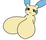  big_breasts blue_ears breasts female hi_res huge_breasts minun nintendo pok&eacute;mon pok&eacute;mon_(species) serious serious_face solo solo_focus tagme unknown_artist video_games 