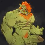 2025 3_fingers abs balls big_muscles big_penis body_hair bone brown_hair chest_hair chest_tuft ear_piercing fingers genitals green_arms green_balls green_body green_chest green_fingers green_hands green_head green_legs green_nipples green_penis green_skin green_tail hair hi_res humanoid humanoid_genitalia humanoid_penis internaledge jewelry male male_humanoid muscular muscular_humanoid necklace nipples not_furry orange_pubes pecs penis piercing pointy_ears pubes red_eyes scar skull tail troll_(mythology) tuft tusks zin&#039;tah_(raelthan)