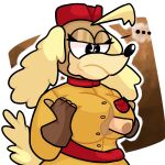  ... anthro belt big_breasts black_eyes blonde_hair bottomwear breast_play breasts brown_background brown_body brown_clothing brown_fur brown_gloves brown_handwear canid canine canis clothed clothing cuphead_(game) domestic_dog eyelashes female fingerless_gloves frown fur gloves hair handwear hat headgear headwear hi_res hunting_dog lewdewott mammal military_hat military_uniform open_clothing pilot_saluki_(cuphead) red_belt red_clothing red_hat red_headwear saluki sex sighthound simple_background solo tan_body tan_fur titfuck topwear uniform video_games white_background yellow_bottomwear yellow_clothing yellow_tail yellow_topwear 