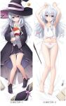  1girl armpits artist_request ass_visible_through_thighs barefoot black_hat black_robe black_shoes black_skirt blue_eyes blush book bow bow_panties braid breasts broom camisole closed_mouth dakimakura_(medium) diary elaina_(majo_no_tabitabi) eyebrows_hidden_by_hair full_body grey_hair groin hair_between_eyes hair_ribbon hat holding holding_book inkwell knees_together_feet_apart long_hair looking_at_viewer lying majo_no_tabitabi multiple_views navel on_back on_bed open_book open_mouth panties pink_ribbon ribbon robe second-party_source shirt shoes skirt small_breasts smile stomach toes underwear white_camisole white_panties white_shirt witch_hat 