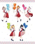  5girls arashi_chisato artbook balloon black_hair blonde_hair blue_eyes double_bun full_body green_eyes grey_hair hair_bun hat hazuki_ren heanna_sumire heart_balloon high_heels highres holding holding_balloon long_hair looking_at_viewer love_live! love_live!_superstar!! multiple_girls non-web_source official_art open_mouth orange_hair ponytail purple_eyes red_eyes shibuya_kanon short_sleeves skirt skirt_hold smile tang_keke white_hair yellow_eyes 