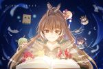  &gt;_&lt; 2others 6+girls :d =_= animal_ears bird blue_eyes blue_hair blue_ribbon book brown_capelet brown_cloak capelet ceres_fauna ceres_fauna_(1st_costume) chain chain_headband chibi cloak demon_horns falling_feathers falling_paper feather_hair_ornament feathers glowing glowing_book green_hair grin hair_intakes hair_ornament hairclip hakos_baelz hakos_baelz_(1st_costume) heterochromia highres holocouncil hololive hololive_english holopromise hooman_(nanashi_mumei) hootsie_(nanashi_mumei) horns irys_(hololive) irys_(irys_2.0)_(hololive) limiter_(tsukumo_sana) long_hair mini_person minigirl mouse_ears mouse_girl multicolored_hair multiple_girls multiple_others nanashi_mumei nanashi_mumei_(1st_costume) open_book ouro_kronii ouro_kronii_(1st_costume) owl planet_hair_ornament pointy_ears ponytail red_hair ribbon sharp_teeth sky smile song_name star_(sky) starry_sky streaked_hair teeth tree_horns triangle_mouth tsukumo_sana tsukumo_sana_(1st_costume) very_long_hair virtual_graduation_commemoration virtual_youtuber yanne_0502 