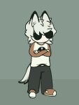 animal_humanoid canid canid_humanoid canine canine_humanoid clothing dave_strider eyewear fluff_pampz footwear hair homestuck humanoid male mammal mammal_humanoid messy_hair ms_paint_adventures shoes sneakers solo sunglasses wolf_humanoid
