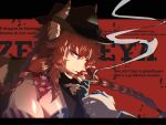  1girl 1other black_gloves black_hat black_nails braid character_name cigarette cowboy_bebop dragon_girl dragon_horns fingerless_gloves gloves hat highres holding holding_cigarette holding_lighter horns horns_through_headwear lighter long_hair looking_at_viewer nail_polish red_hair red_scarf scarf seafood_tarako smile solo twin_braids virtual_youtuber vshojo yellow_eyes zentreya zentreya_(cowboy_bikini) zentreya_(dragon) 