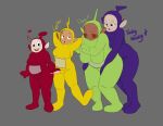  alien alien_humanoid antennae_(anatomy) bedroom_eyes big_breasts big_ears black_eyes blush bodily_fluids breasts dipsy_(teletubbies) eyelashes eyes_closed female fur green_body green_fur grey_background group huge_breasts humanoid laa-laa_(teletubbies) looking_at_viewer mr._nsfw narrowed_eyes open_mouth po_(teletubbies) purple_body purple_fur red_body red_fur seductive simple_background slightly_chubby suggestive sweat sweatdrop tan_body tan_fur teletubby text thick_thighs tinky_winky_(teletubbies) wide_hips yellow_body yellow_fur 