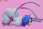 3d_(artwork) anthro asian_mythology ass_up barely_visible_genitalia barely_visible_penis black_nose blue_hood camseven digital_media_(artwork) domestic_cat east_asian_mythology english_text epic_games fangs felid feline felis forked_tail fortnite fur furgonomic_headwear furgonomic_hood furgonomics genitals hi_res hood_only japanese_mythology lying male mammal mouth_closed multicolored_body multicolored_fur mythology nekomata nyanja_(fortnite) on_front patreon patreon_logo penis pink_background pink_inner_ear red_body red_fur simple_background solo tail teeth text two_tone_body two_tone_fur unusual_anatomy unusual_tail whiskers white_body white_fur yellow_eyes yokai