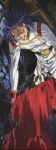  1980s_(style) 1boy absurdres belt black_belt black_eyes clenched_teeth coat cockpit commentary constricted_pupils debris defeat english_commentary floating_hair gundam highres long_sleeves male_focus motion_lines official_art onda_naoyuki paptimus_scirocco purple_hair retro_artstyle scan science_fiction solo speed_lines spoilers teeth third-party_source v-shaped_eyebrows waverider_crash white_coat wide-eyed zeta_gundam zeta_gundam_(mobile_suit) 