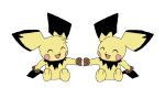 ambiguous_gender cookie duo eyes_closed food generation_2_pokemon head_tuft nintendo pichu pichu_big pichu_little pokemon pokemon_(species) sharing tuft