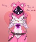 &lt;3 2024 absurd_res armor bear belt big_breasts blush breasts clothing digital_media_(artwork) dmoon english_text epic_games eye_scar eyes_closed facial_scar female fortnite fur gloves hair handwear hi_res holidays hood letter looking_at_viewer mammal open_mouth pink_body pink_fur raven_team_leader scar shadow_face simple_background smile solo text thick_thighs valentine&#039;s_day white_body white_fur