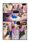  2019 anthro anthro_on_anthro balls breasts brown_fur canid canine comic demicoeur dialogue english_text equine erection exhibitionism female fox fur grey_fur handjob horse humanoid_penis jewelry lube lying male male/male mammal nipples nude on_back penis pussy sex speech_bubble text wide_eyed 