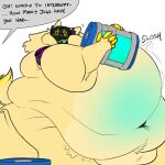 anthro blush chug_jug dipstick_tail epic_games fat_rolls fortnite fupa glowing_liquid hi_res kos_(squiddy) machine male markings morbidly_obese obese overweight paintbrush_tail painttherabbit protogen solo tail tail_markings