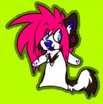 ambiguous_gender anthro b0lt420 canid canine fur green_background mammal scene_kid simple_background solo sparkledog white_body white_fur