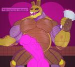 animatronic anthro balls belly five_nights_at_freddy&#039;s five_nights_at_freddy&#039;s_3 flower genitals glowing glowing_genitalia glowing_penis heart_(marking) hi_res holidays machine male muscular muscular_anthro muscular_male muscular_thighs nastybluepal penis plant robot scottgames solo springtrap_(fnaf) teeth text valentine&#039;s_day