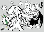  annoyed anthro bat_wings chiropteran clothing duo echidna exclamation_point female gem gloves handwear holding_object knuckles_the_echidna low_res male mammal membrane_(anatomy) membranous_wings monotreme open_mouth rouge_the_bat sega signature simple_background sonic_the_hedgehog_(series) sweethellgirl teeth wings 
