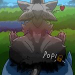anal anal_knotting anal_penetration anthro claws duo female feral generation_4_pokemon grass heart_symbol hurricane_weaver intersex intersex/male knotting lock_symbol looking_away lucario luxray male nintendo on_lap onomatopoeia penetration plant pokemon pokemon_(species) sitting_on_lap sound_effects text water wide_hips