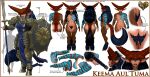  absurd_res armor blue_eyes clothing female genitals hair hi_res hooves horn humanoid janner3d keema larger_female long_ears mane melee_weapon model_sheet mountainfolk muscular muscular_female pike_(weapon) polearm pubes pussy size_difference solo spear tabard tail tall_female tattoo weapon 