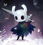  arthropod butterfly clothing cracked dated holding_object hollow_knight_(character) insect iridescent iridescent_clothing lepidopteran male plant signature solo tinypaint 