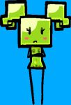 2025 black_arms black_eyes black_legs blue_background blush blush_stickers crossed_arms digital_drawing_(artwork) digital_media_(artwork) eyelashes featureless_hands featureless_legs female flat_body flat_chested frown genitals glistening glistening_body glistening_genitalia glistening_nipples glistening_vulva green_body green_hair green_nipples green_vulva hair half-closed_eyes humanoid humanoid_genitalia humanoid_vulva looking_at_viewer mario_bros mimi_(paper_mario) narrowed_eyes navel nintendo nipples noseless not_furry nude nude_female nude_humanoid paper_mario pigtails pink_blush simple_background solo square_(anatomy) standing vulva vussybussy